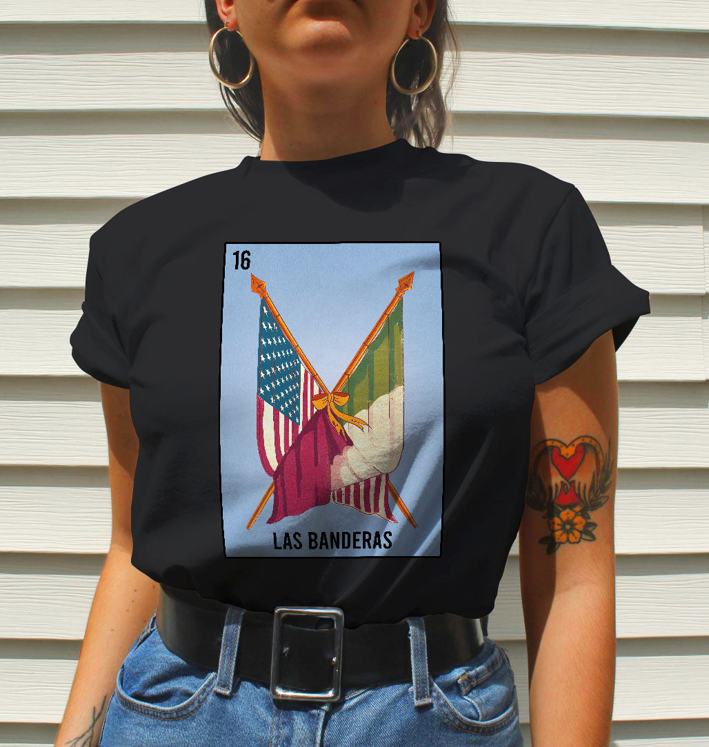 Us Mexican Flag Loteria Premium T-Shirt