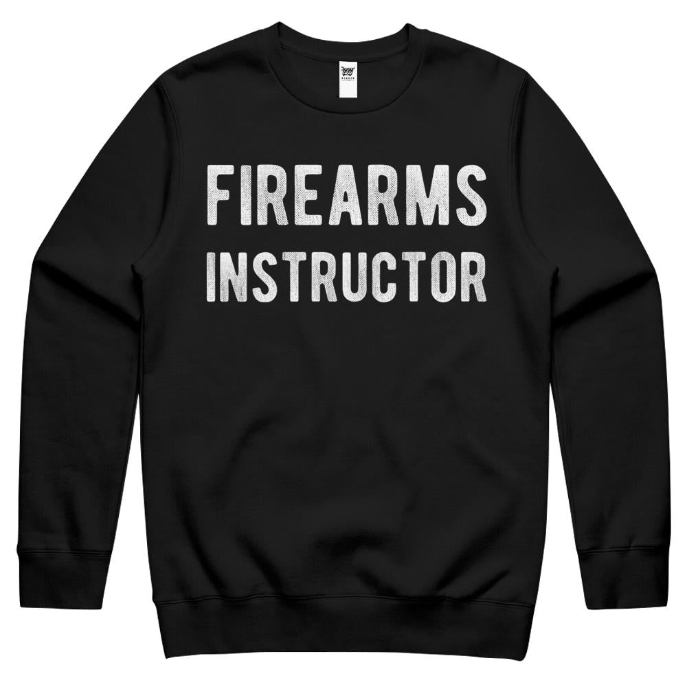 Firearms Instructor Distressed Style Back Print Work Crewneck Sweatshirt