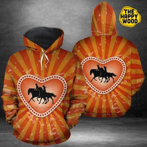 Valentine Day Couple Rodeo Hoodie Sweatshirt