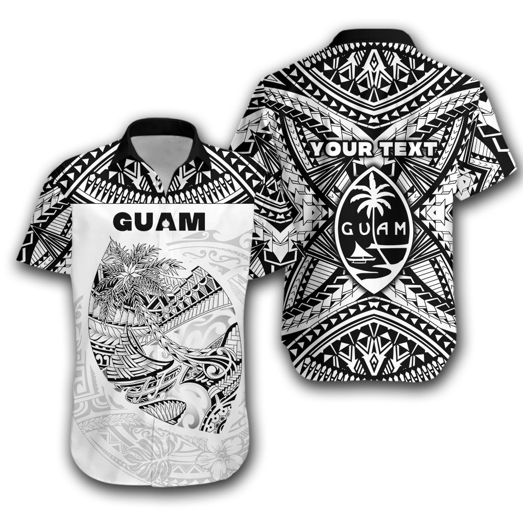 (Custom Personalised)Guam Rugby Hawaiian Shirt Polynesian Patterns – White Lt16