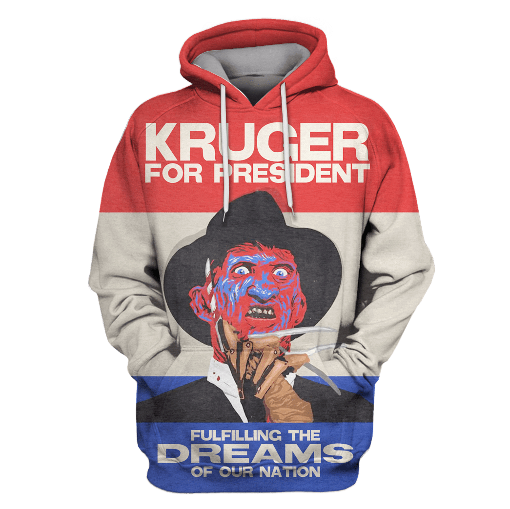 Freddy Krueger Kruger For President T-Shirts – Zip Hoodies Apparel