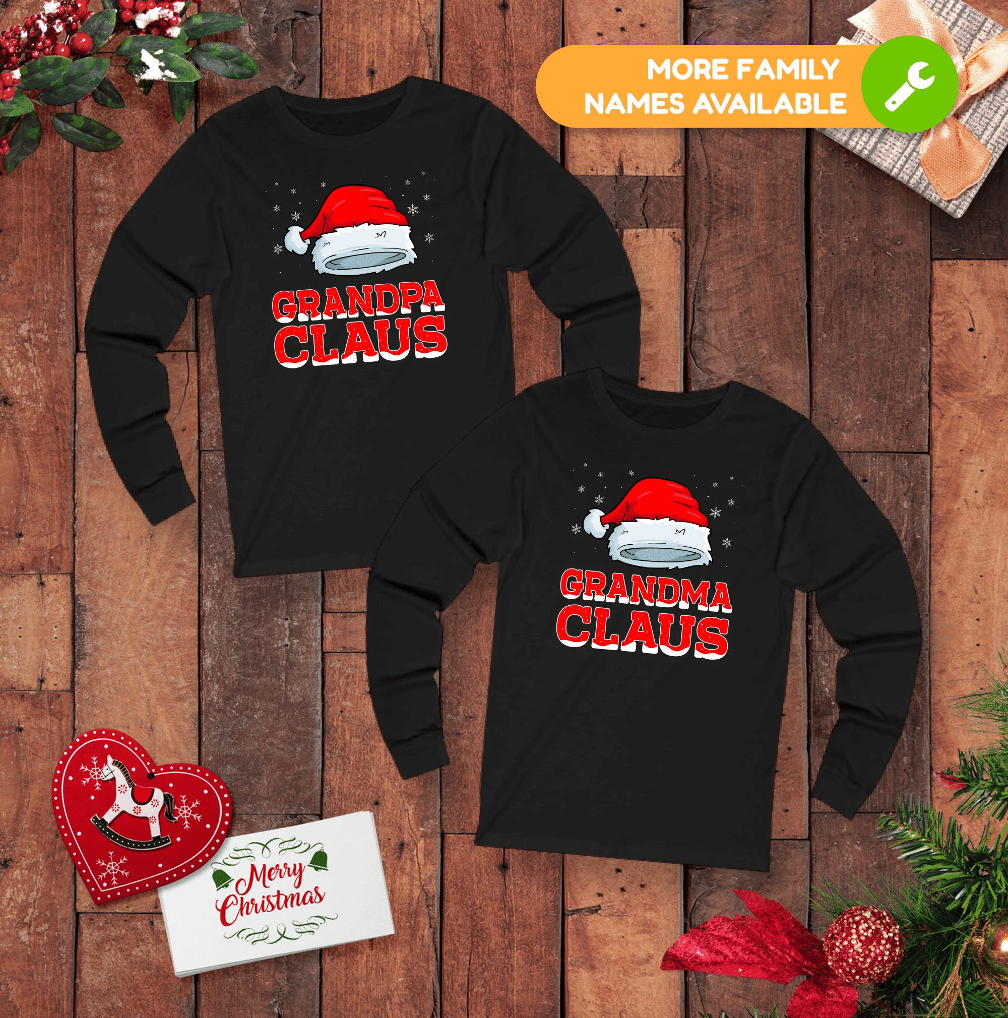 Couple Shirts Grandpa Claus – Grandma Claus Matching Couple, Valentine Gifts, Christmas Gift Graphic Unisex T Shirt, Sweatshirt, Hoodie Size S – 5Xl