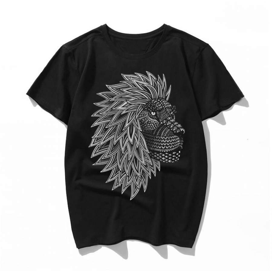 tribal lion Fashion Women Casual T Shirt Short Sleeve Letter Print Female T Shirt Harajuku T-Shirts Men Summer Tee Tops Camiseta Feminina