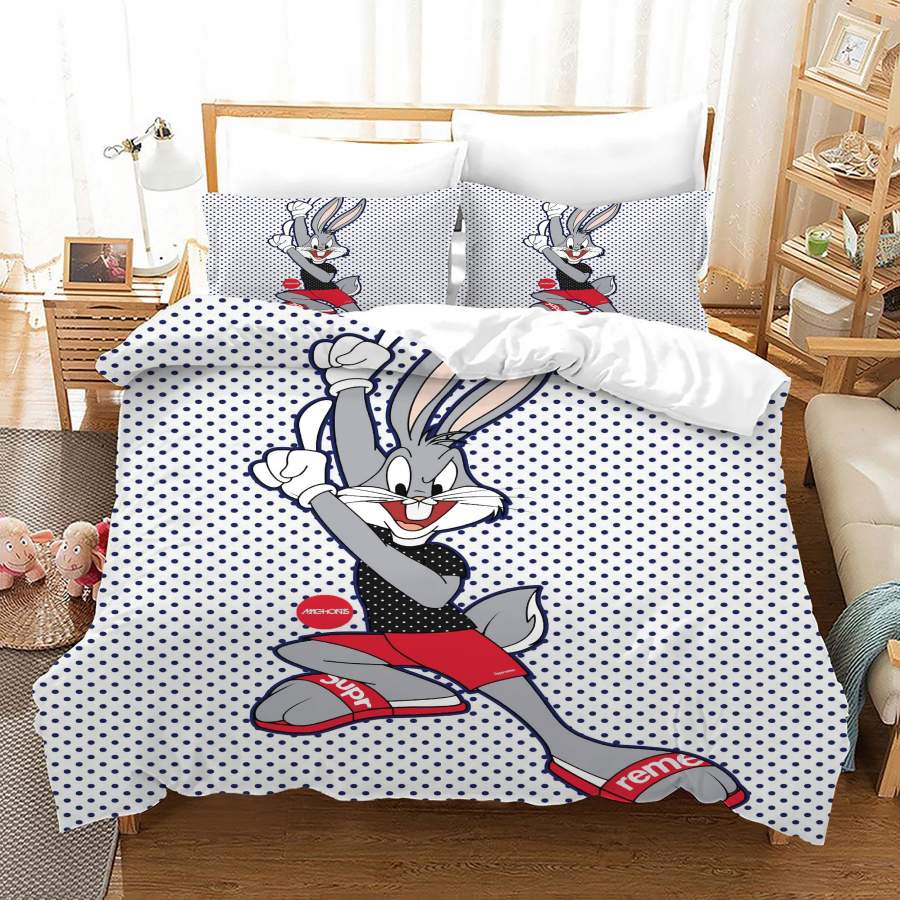 Looney Tunes Bugs Bunny #12 Duvet Cover Quilt Cover Pillowcase Bedding Set Bed Linen Home Bedroom Decor