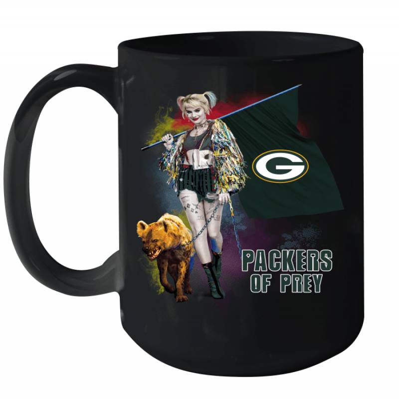 Harley Quinn flag Green Bay Packers Of Prey Ceramic Mug 15oz