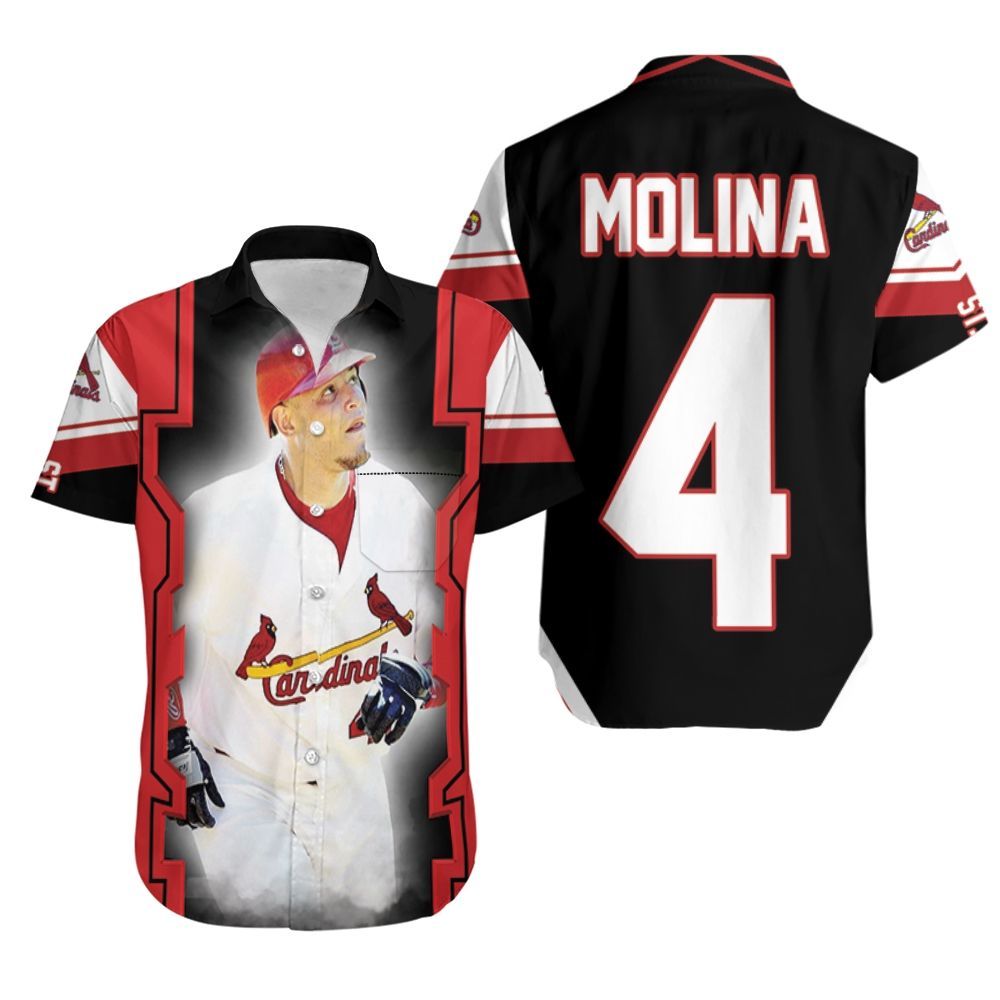 Yadier Molina St Louis Cardinals Best Players Busch Stadium Background Hawaiian Shirt