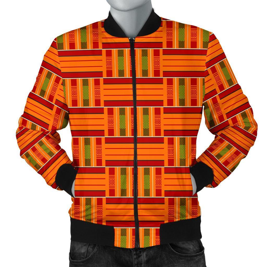 Kente African Print Pattern Men Casual Bomber Jacket 3D All Over Print