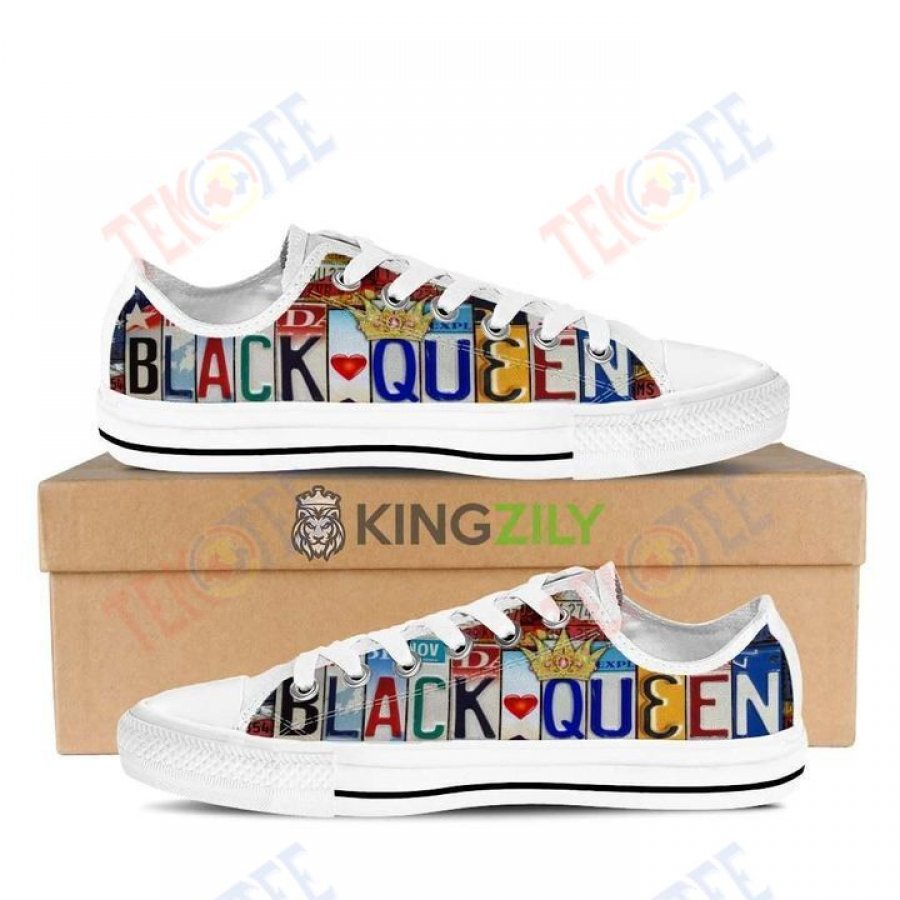 Mens Womens Black Queen Low Top Shoes Custom Print Footwear Converse Sneakers TMT245