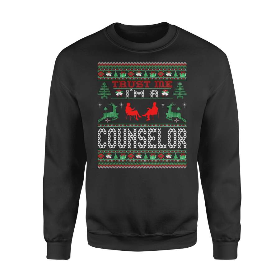 Trust Me Counselor Ugly Christmas Sweater Shirt – Standard Fleece Sweatshirt