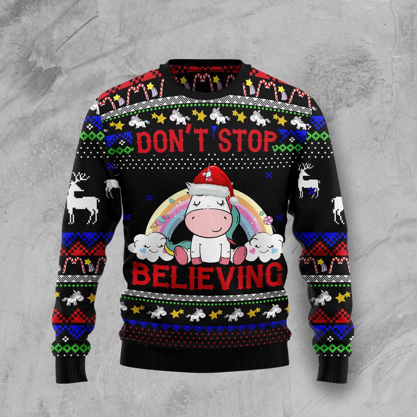 Unicorn Believing Christmas Ugly Sweater