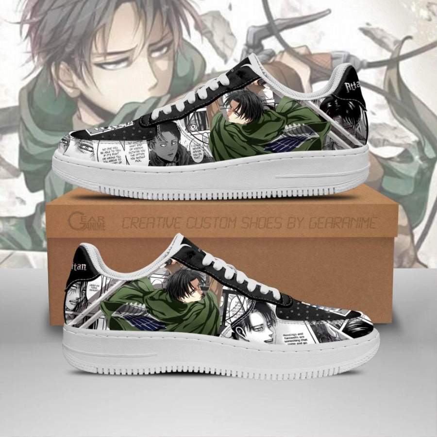 AOT Levi Air Sneakers Attack On Titan Anime Shoes Mixed Manga