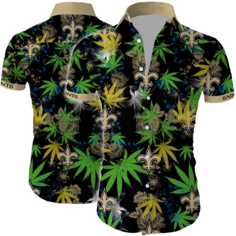 New orleans saints cannabis all over printed hawaiian shirt – Maria