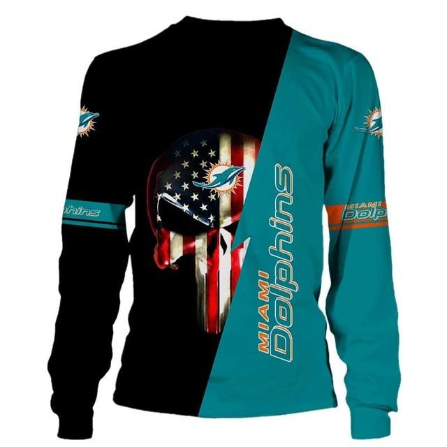 Miami Dolphins 3D Skull Pullover