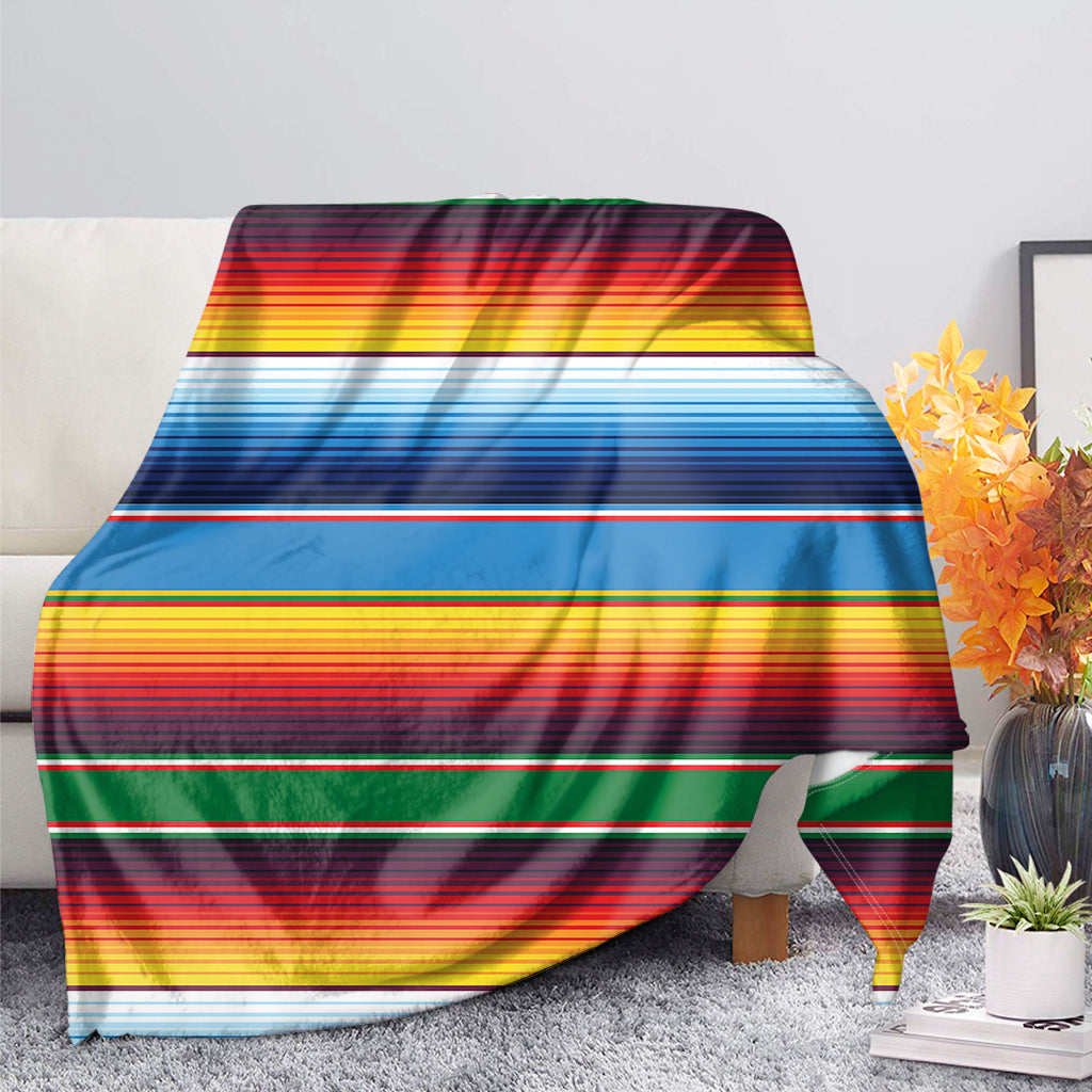 Tribal Mexican Blanket Stripe Print Blanket