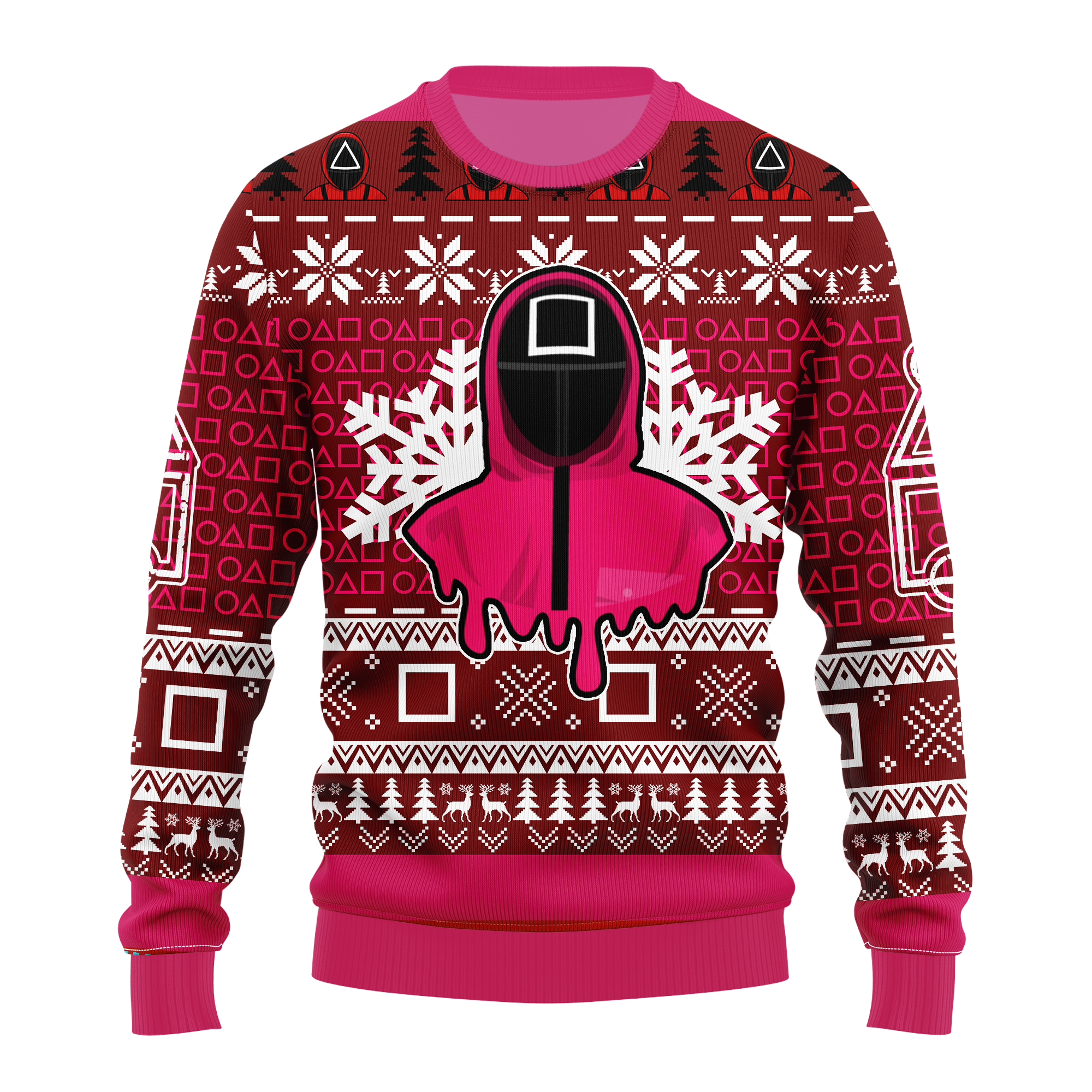 Squid Game Red Ugly Christmas Sweater Xmas Gift