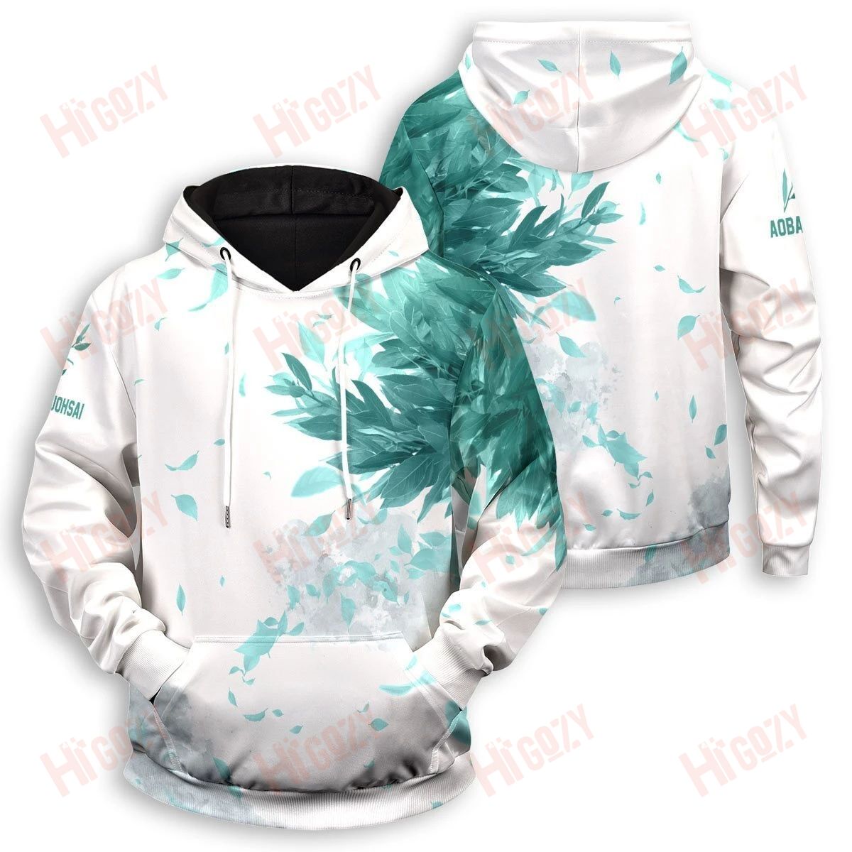 Aoba Johsai Green Leaf Unisex Pullover Hoodie, Haikyuu Anime 3D Hoodie – Tac99