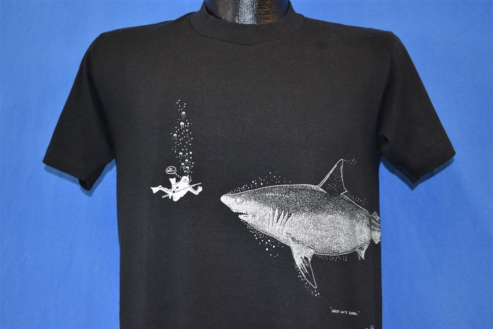 80S Great Shark Diver Ft Myers Beach Fl T-Shirt Vintage Tee