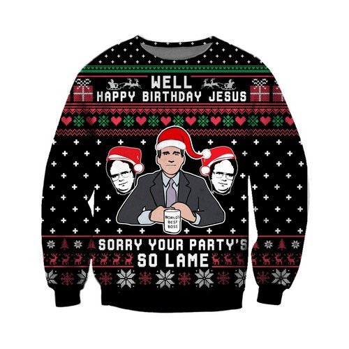 Your Party’S So Lame Knitting Pattern 3D Print Christmas Ugly Sweater