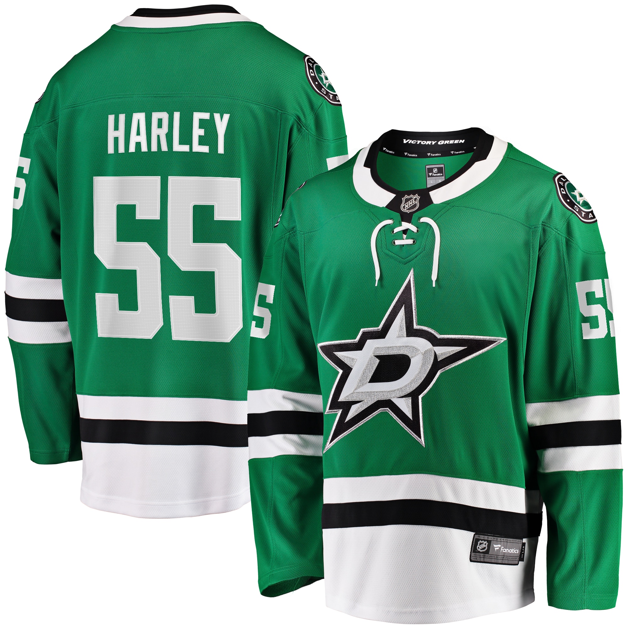 Thomas Harley Dallas Stars Branded Home Premier Breakaway Player Jersey – Kelly Green