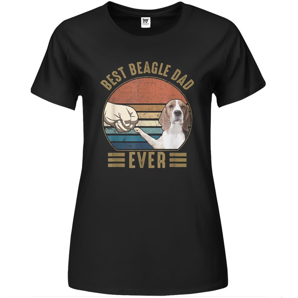 Best Beagle Dad Ever Retro Vintage Beagle Fathers Day Premium Womens Tshirts