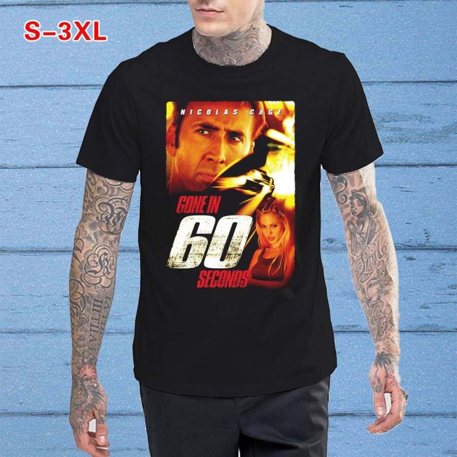 GONE IN SIXTY SECONDS 60 Movie poster ver. 1 Nicolas Cage Men’s T-Shirt