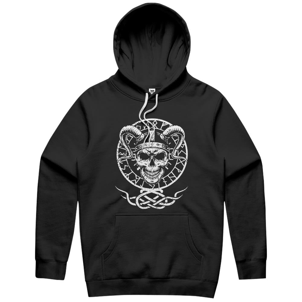 Skull Witchcraft Runes Viking Nordic Warrior Tree Tattoo Hoodie