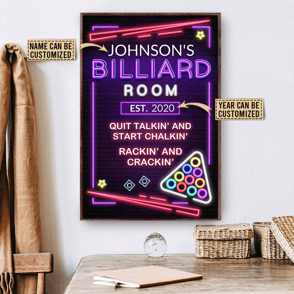 Aeticon Gifts Personalized Billiard Club Neo Rackin And Crackin Canvas Mom Dad Gift Home Decor