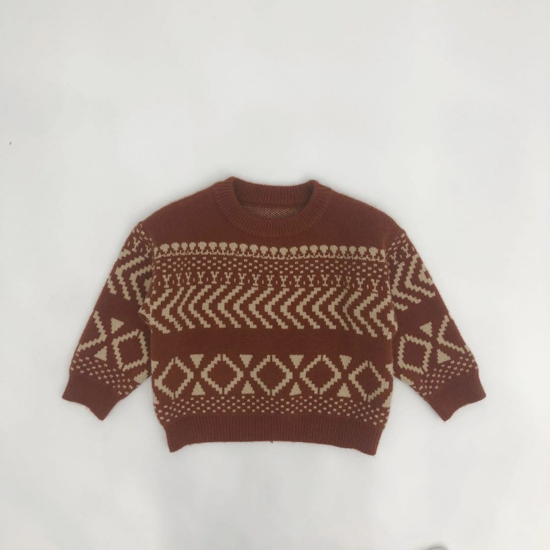 9M-6T Kids Knitted Sweater Baby Boy Sweater Vintage Toddler Girls Sweater Infant Boys Pullover Winter Clothes alx