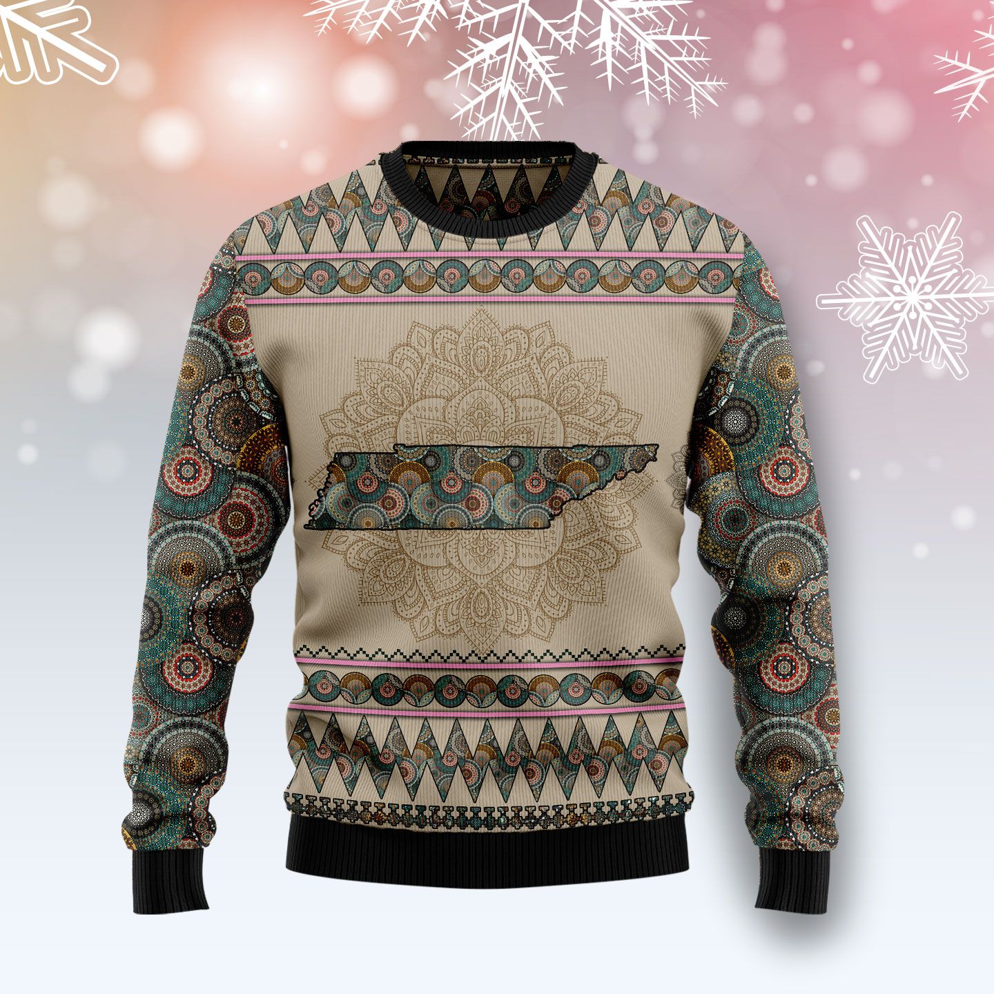 Tennessee Mandala Ugly Christmas Sweater | For Men & Women | Adult | Us4446