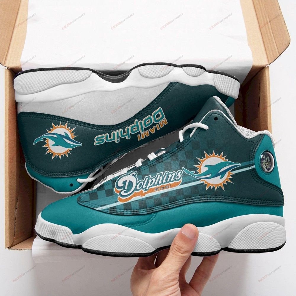 Miami Dolphins  Air Jordan 13 Sneakers Sport Shoes  For Fan Sport Mdaj White