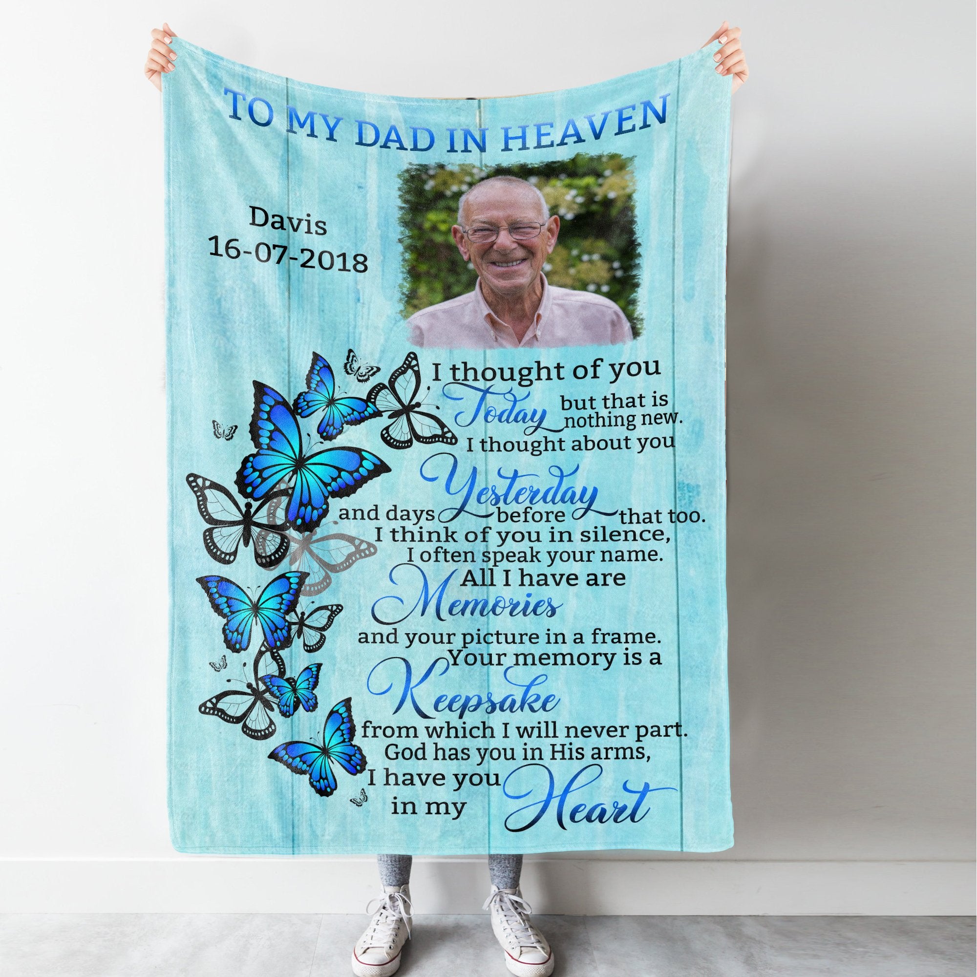 Your Memory Is A Keepsake Customized Memorial Blanket For Family With Your Own Photo