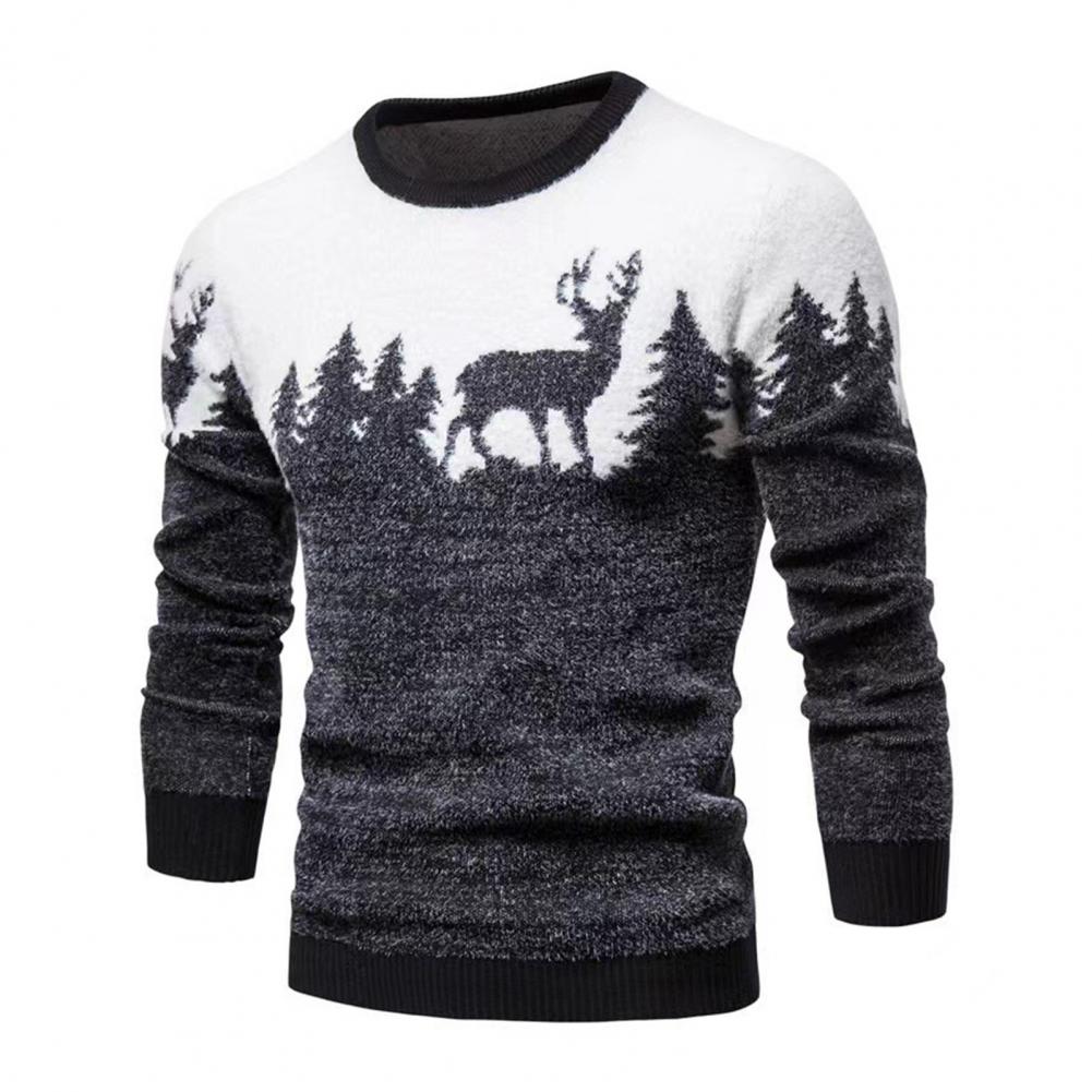 Chic Winter Sweater New Year Keep Warm Streetwear Christmas Tree Pattern Autumn Sweater alx