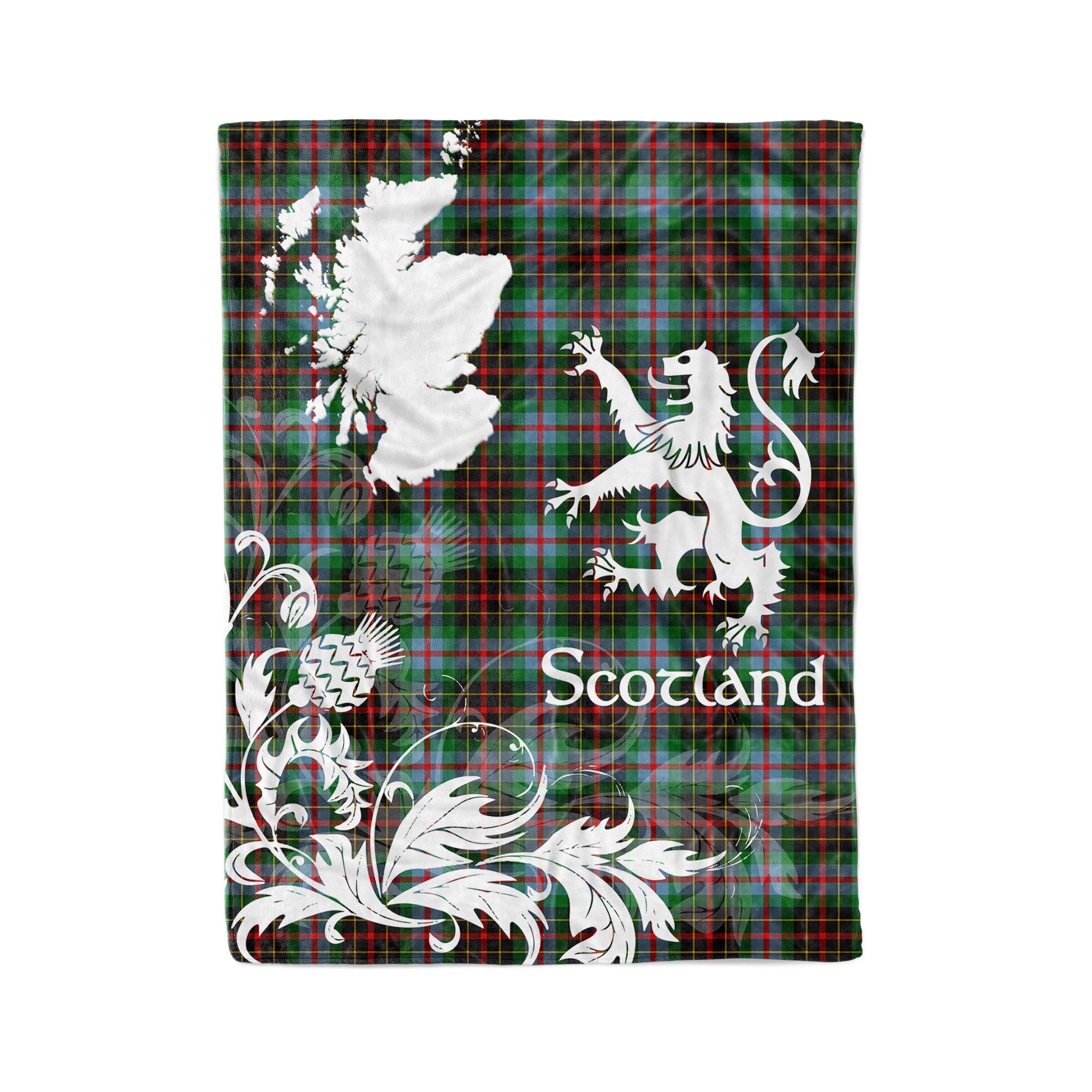 Tartan Plaid Fleece Blanket Tartan Blanket Thistle And Lion Scottish Clan Brodie Modern Plaid Blanket