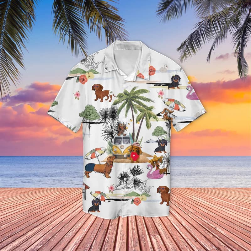 Tropical 3D Unisex Golden Retriever Beach Hawaiian Shirt, Golden Hawaiian Shirt, Aloha Shirt For Dog Lover