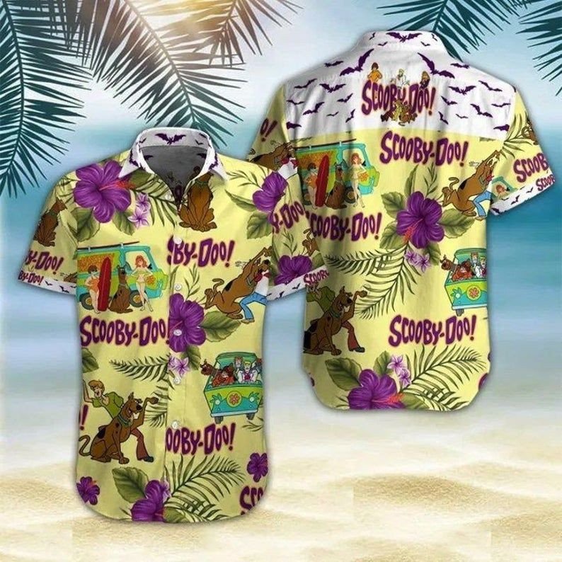 Scooby Doo For Men And Women Graphic Print Short Sleeve Hawaii Casual Shirt Ha93784