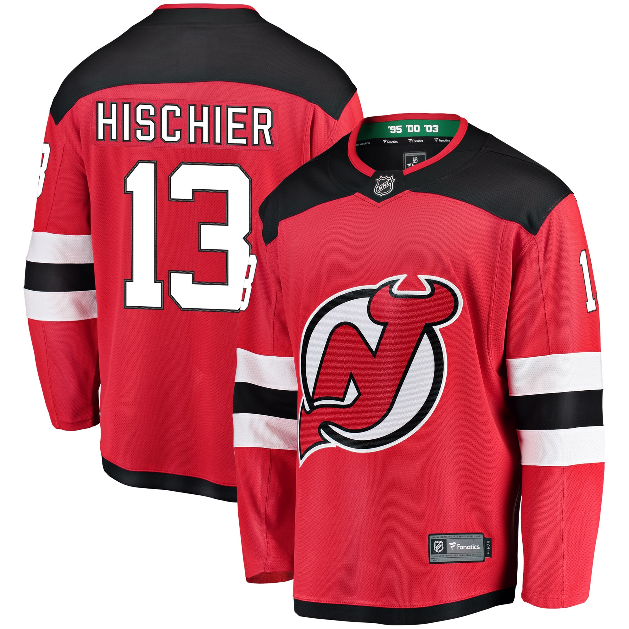 Youth New Jersey Devils Nico Hischier Red Home Breakaway Player Jersey