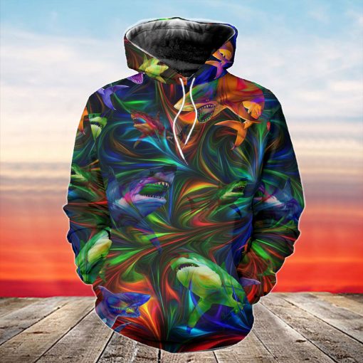 Shark Neon 3D Hoodies