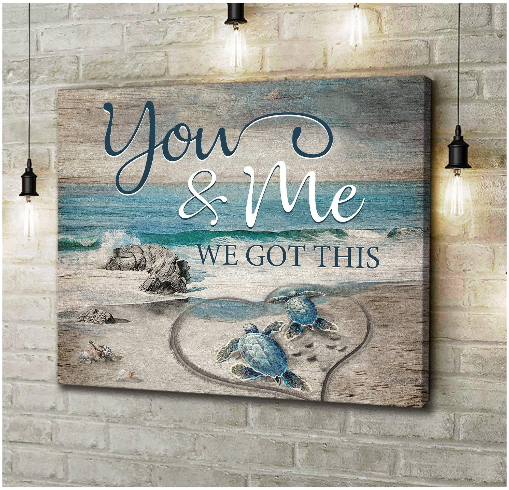 You And Me Turtle V2 Wall Art Canvas Gift For Family, Wall Art Decor, Canvas Print, Home Decor