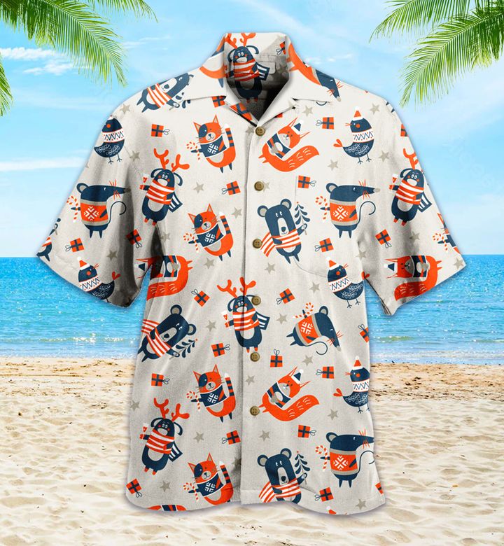 Cute Fox Christmas Beige Hawaii Shirt Lover Hawaii For Men Women Ha57146