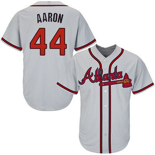 Atlanta Braves #44 Hank Aaron Gray #2 All Over Print Baseball Jersey For Fans