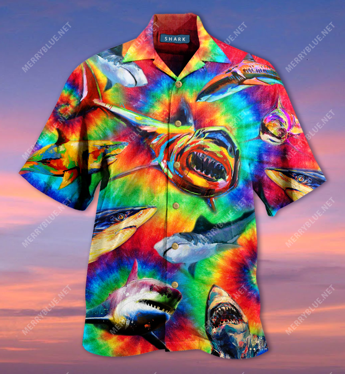 Colorful Sharks Short Sleeve Shirt