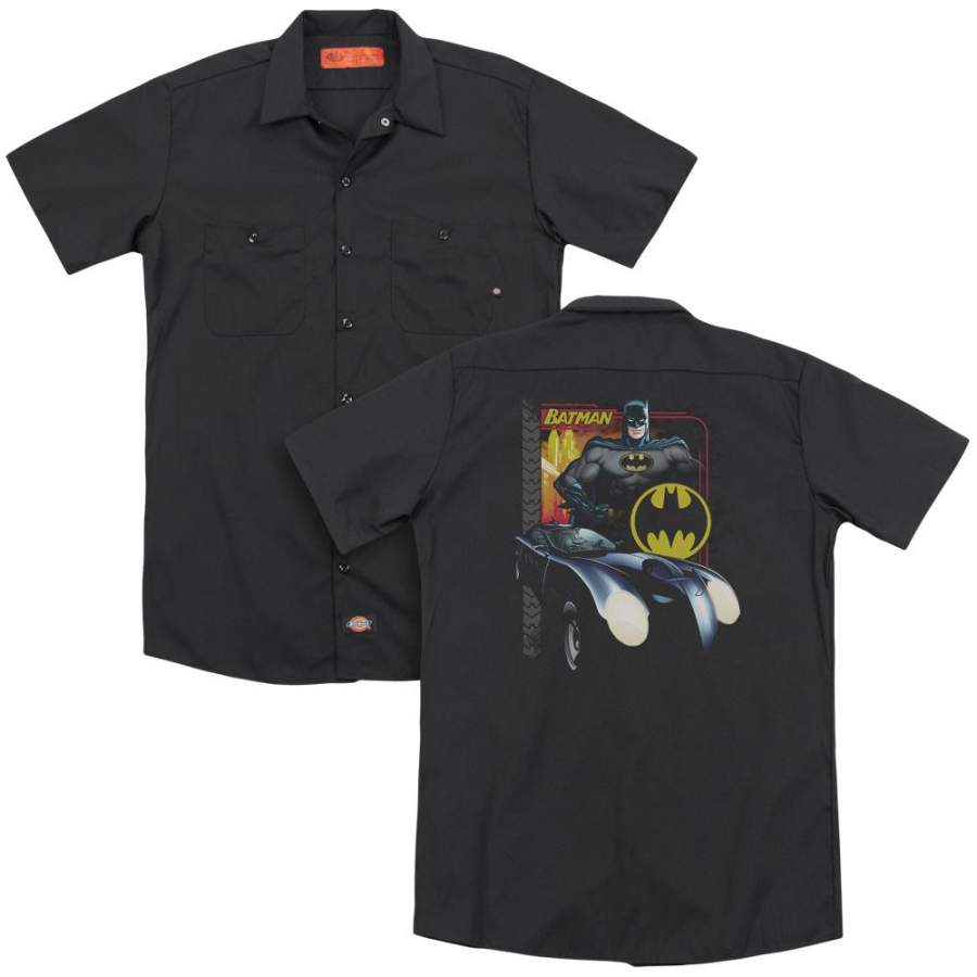 Batman – Bat Racing (Back Print) Adult Work Shirt