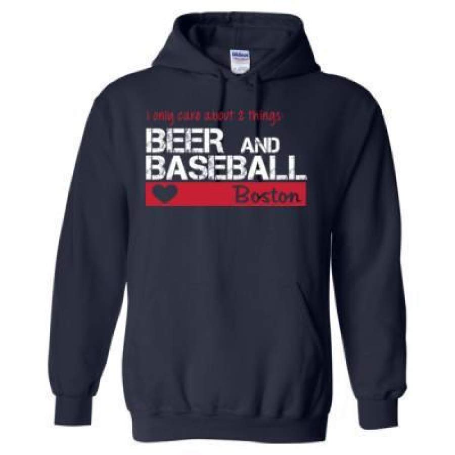 AGR Boston Red Sox I Only Care About 2 Things Beer And Baseball – Heavy Blend™ Hooded Sweatshirt