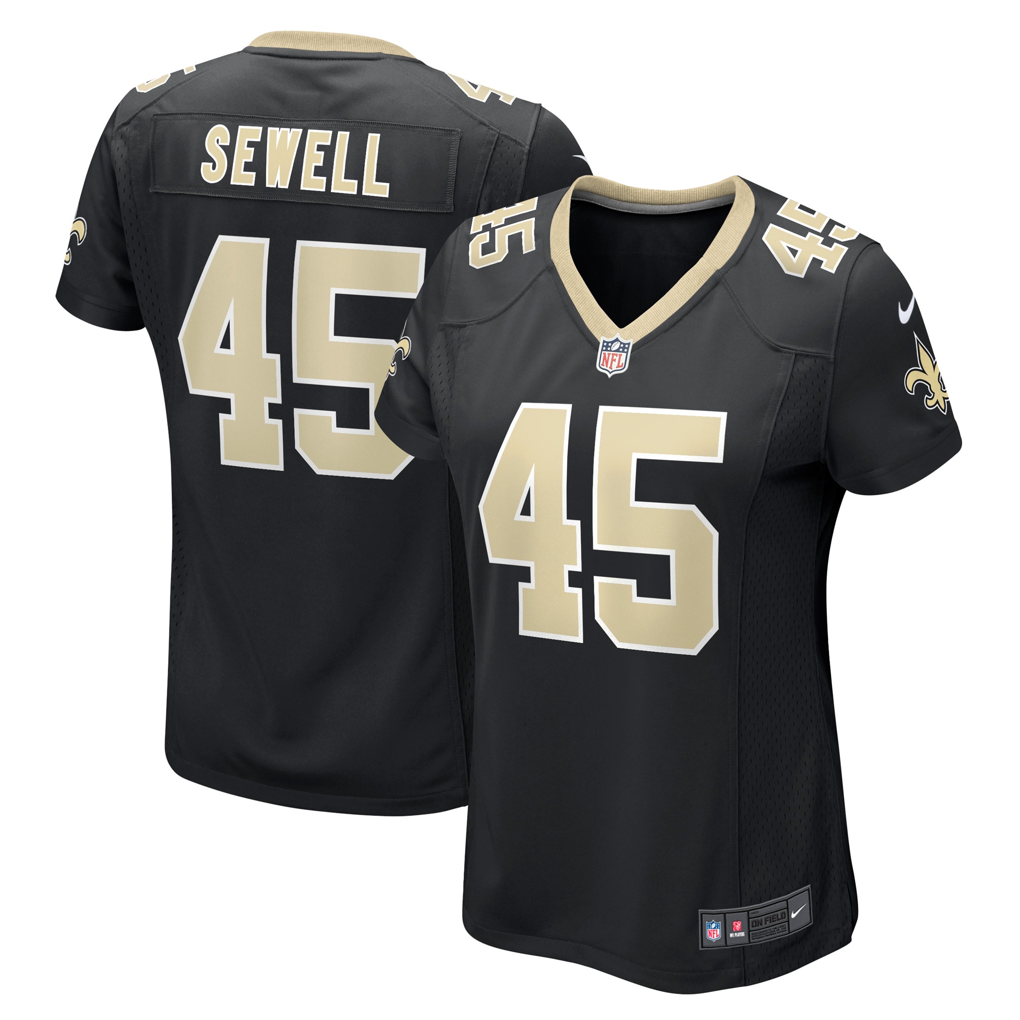 Nephi Sewell New Orleans Saints Women's Game Player Jersey – Black