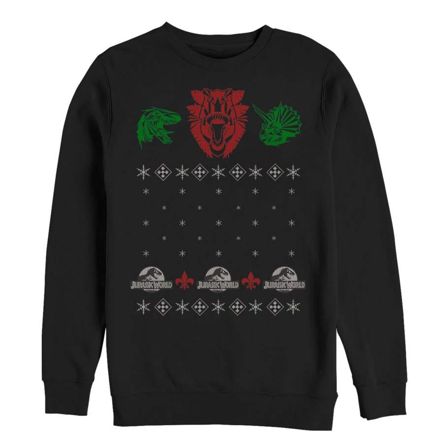 Jurassic World Men’s Ugly Christmas Raptor  Sweatshirt