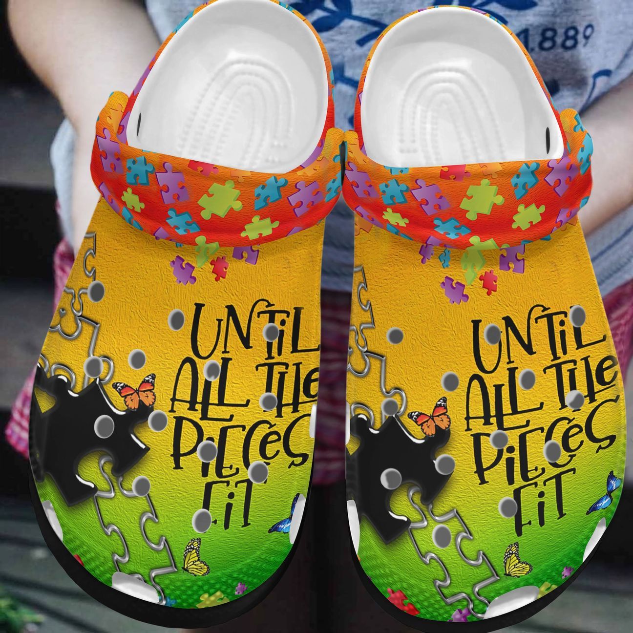 Autism Personalized Clog, Custom Name, Text, Color, Number Fashion Style For Women, Men, Kid, Print 3D Until All The Pieces Fit