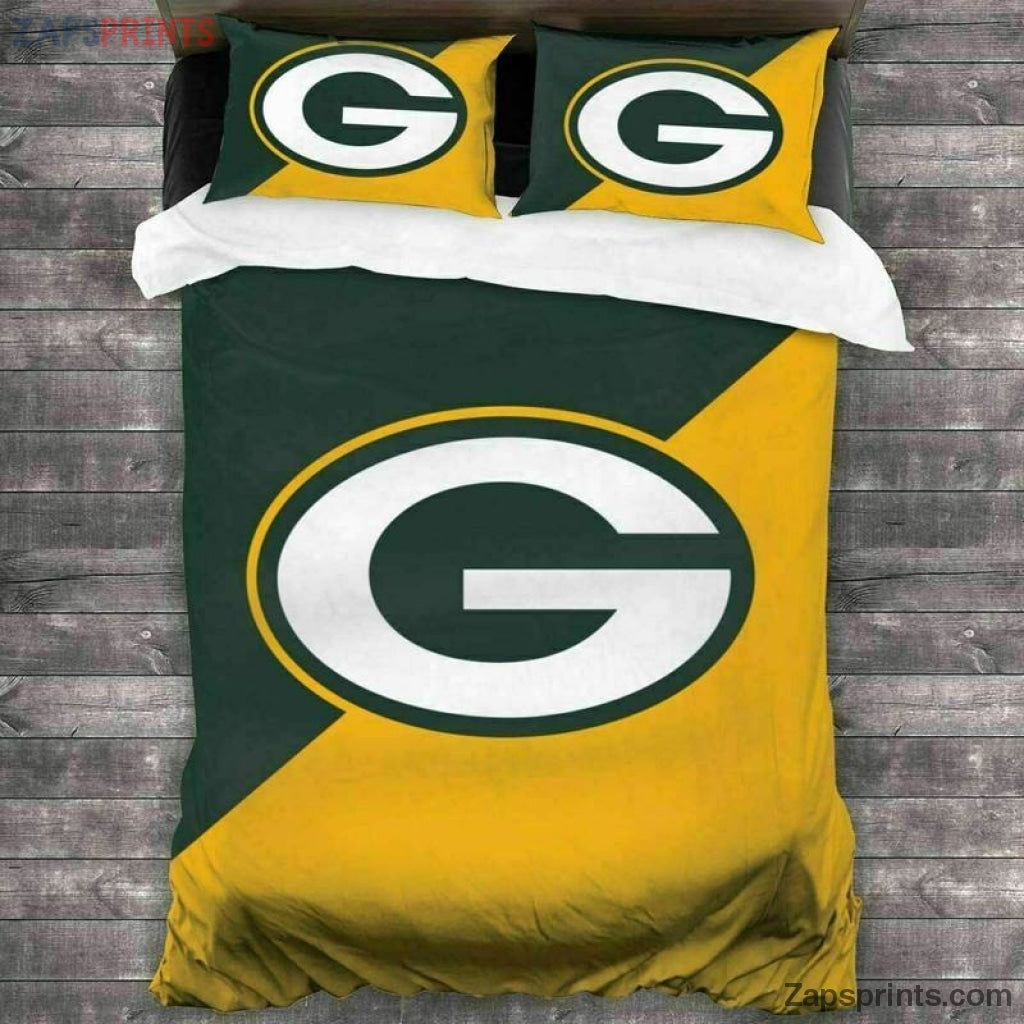 Green Bay Packers Green And Yellow V17 3D Printing Bedding Set Gift For Fan Football Lovers