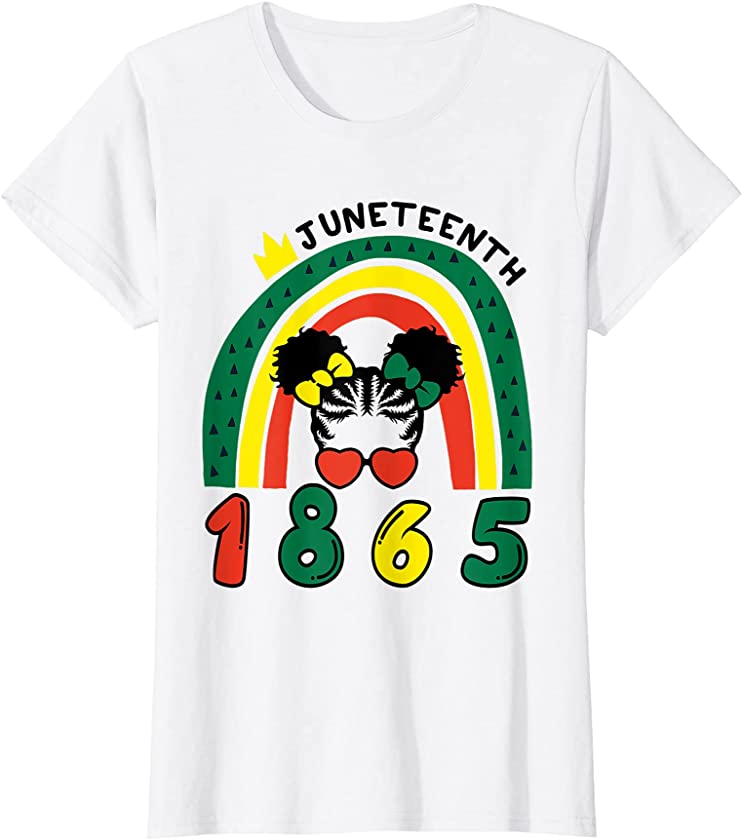 Rainbow Juneteenth Melanin Black Girl Magic Women Girls T-Shirt