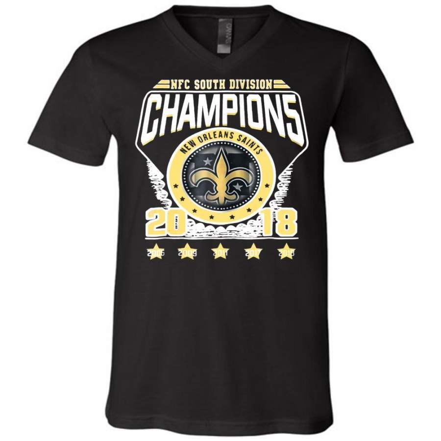 NFC South Division Champions 2018 New Orleans Saints Unisex V-neck