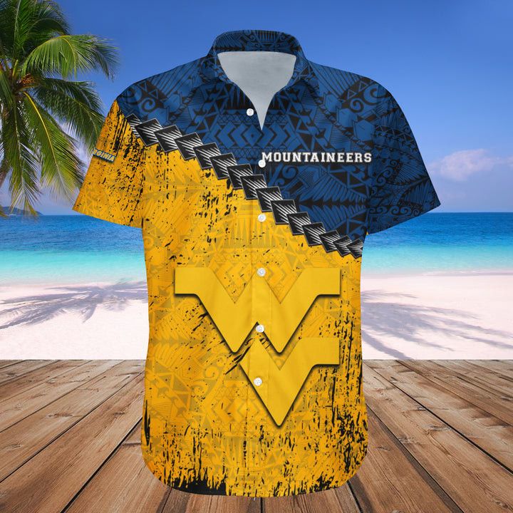 NCCA West Virginia Mountaineers Blue Gold Trendy Hawaiian Shirt V6 Aloha Shirt